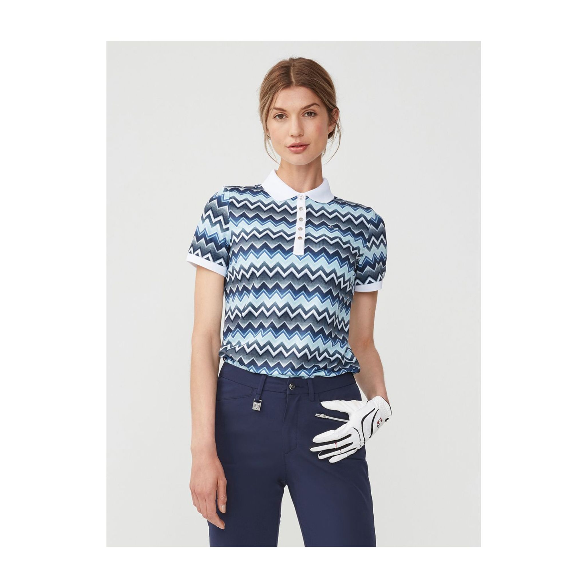 Röhnisch Element Polo Zigzag Blue Damen