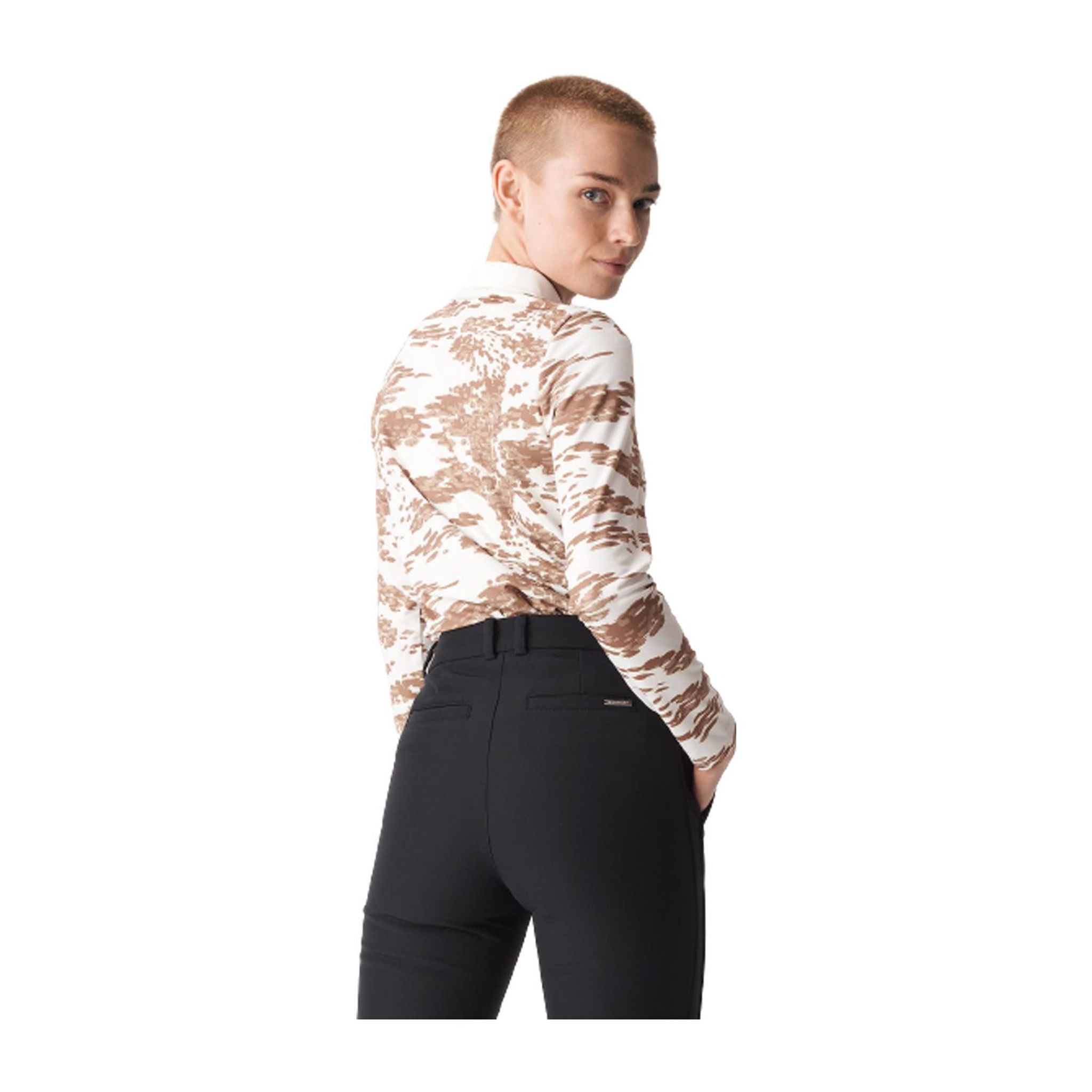 Röhnisch W Polo Sia Langarm Beige/Camo Damen