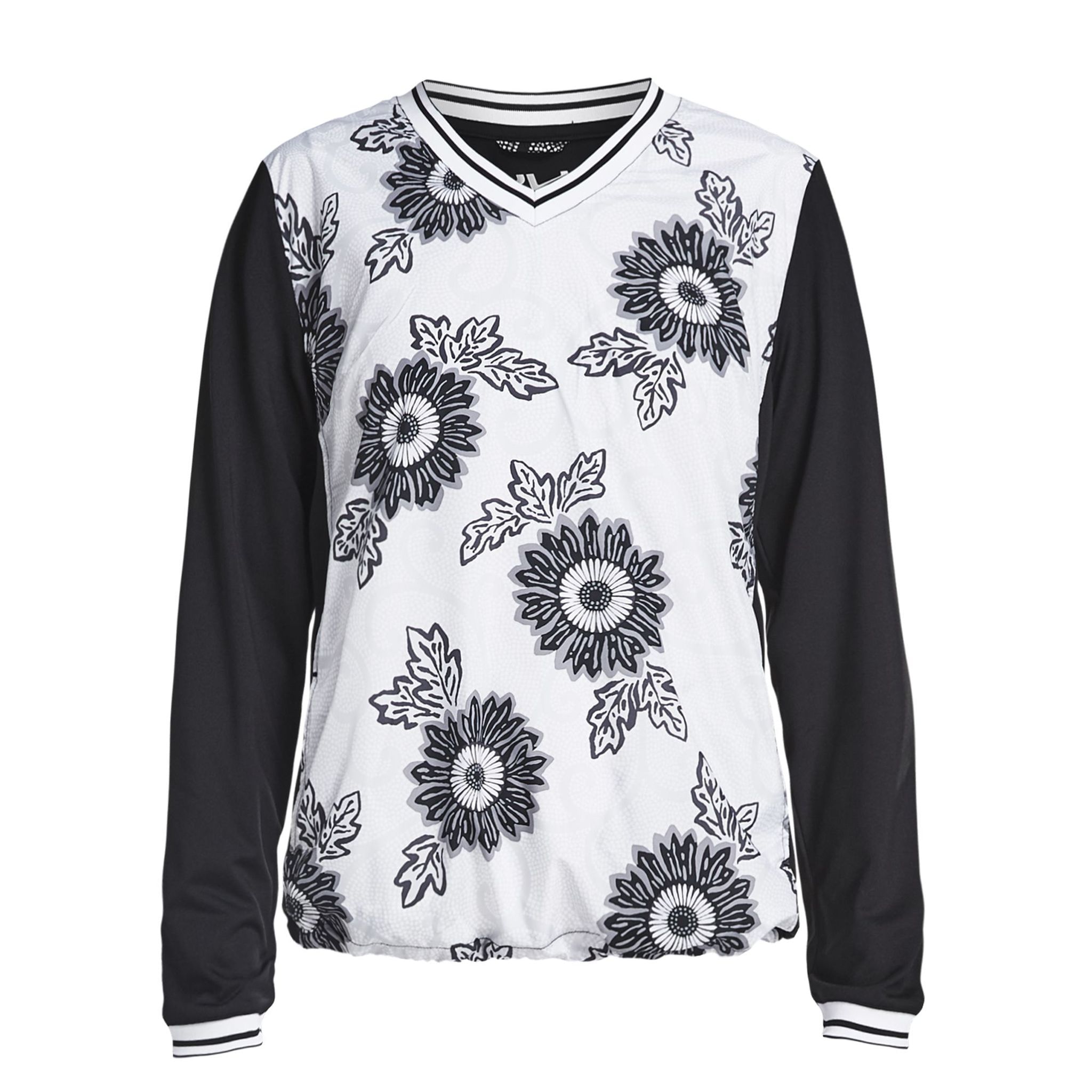 Röhnisch Pullover Swing Schwarz Massai Flower Damen