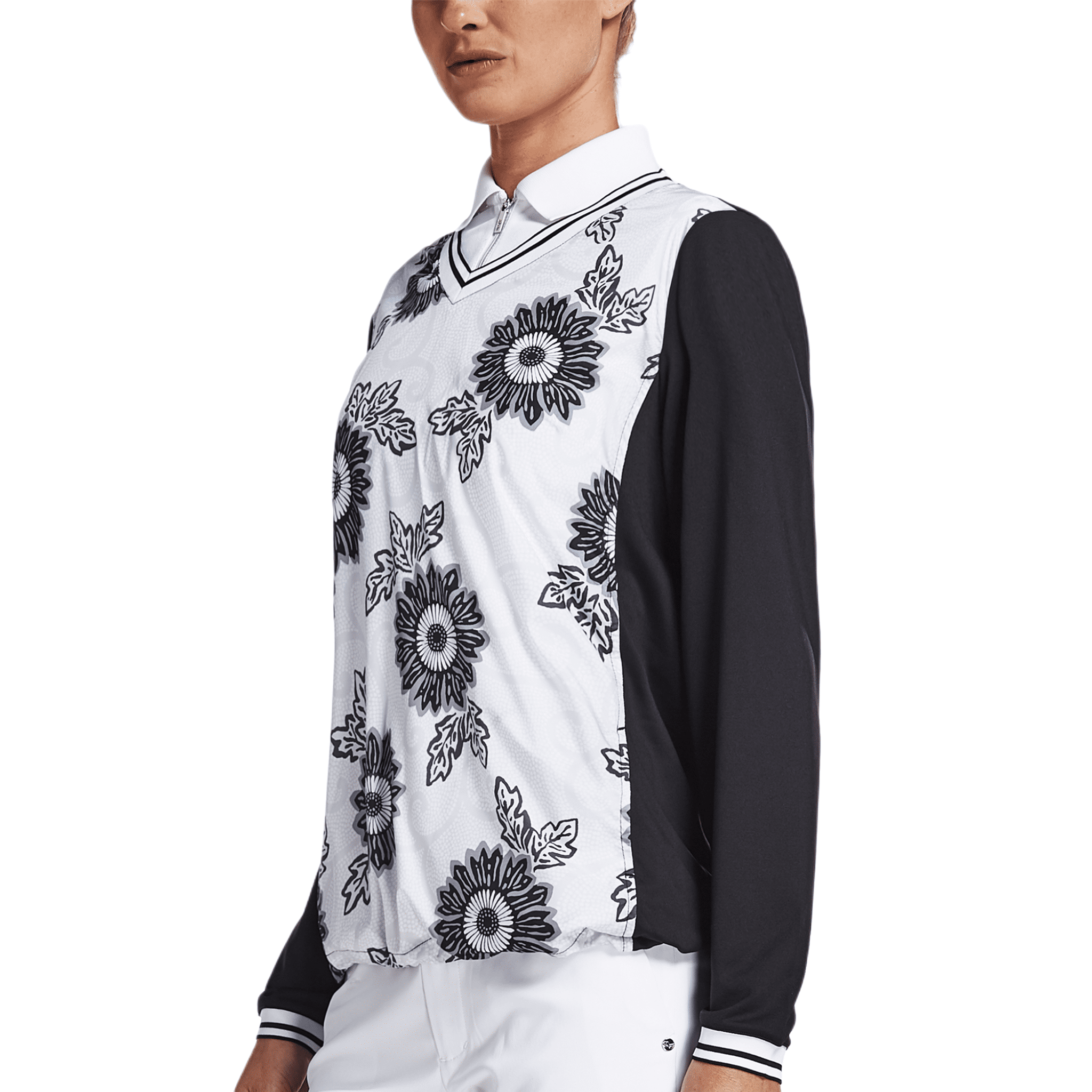 Röhnisch Pullover Swing Schwarz Massai Flower Damen