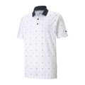 Puma M Cloudspun Gamma SS Polo Bright White/Navy Herren