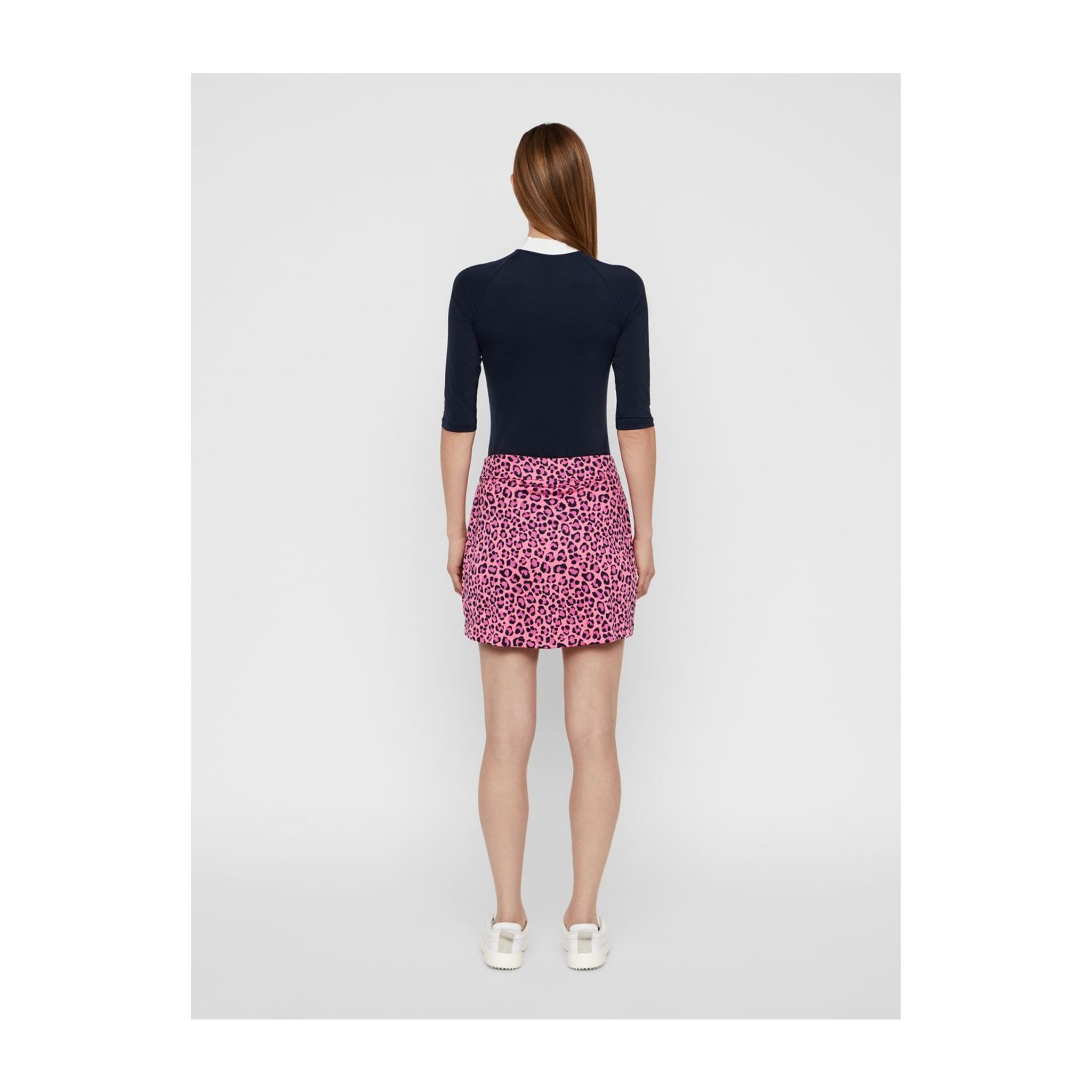 J. Lindeberg W Thea TX Jersey Skirt Pink Leopard Damen