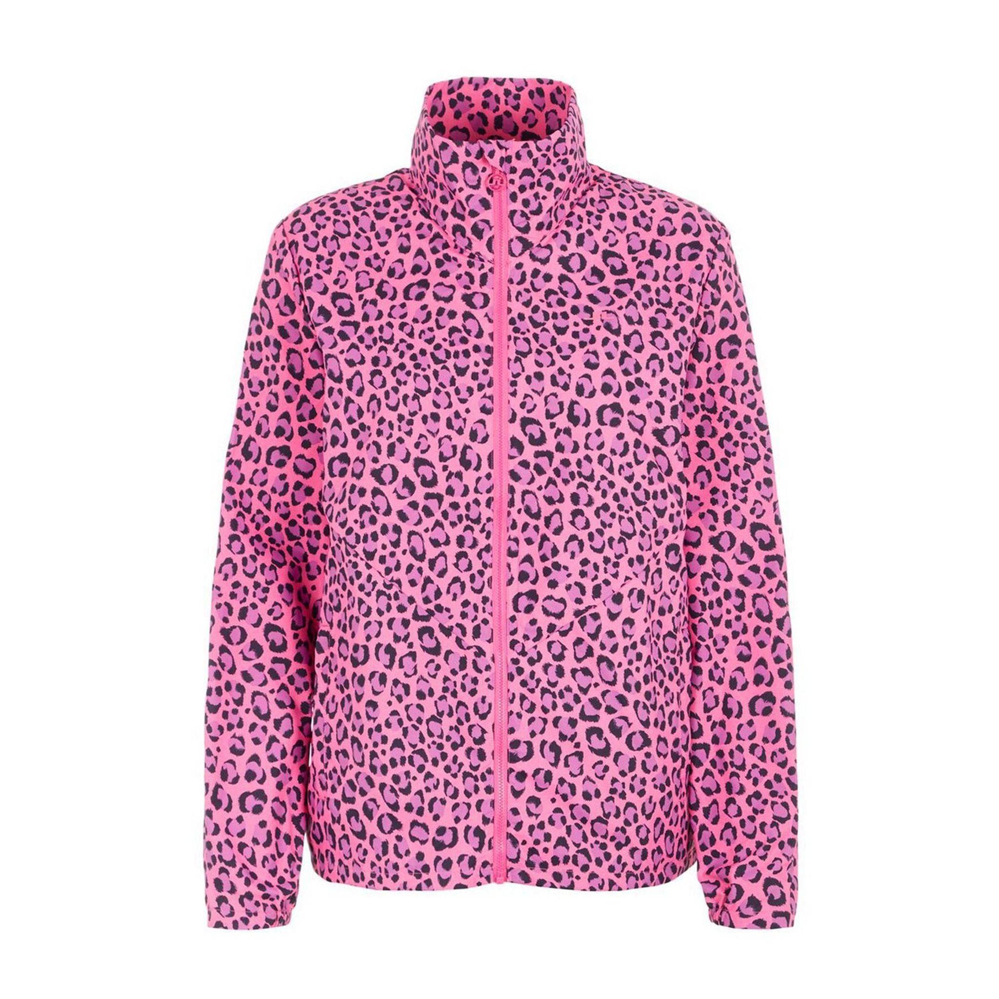 J. Lindeberg W Jacke Lilyth Wind Tech Pink Leopard Damen