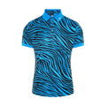 J. Lindeberg M Tour Tech Print Slim Fit-TX Polo Zebra Worl Blu Herren