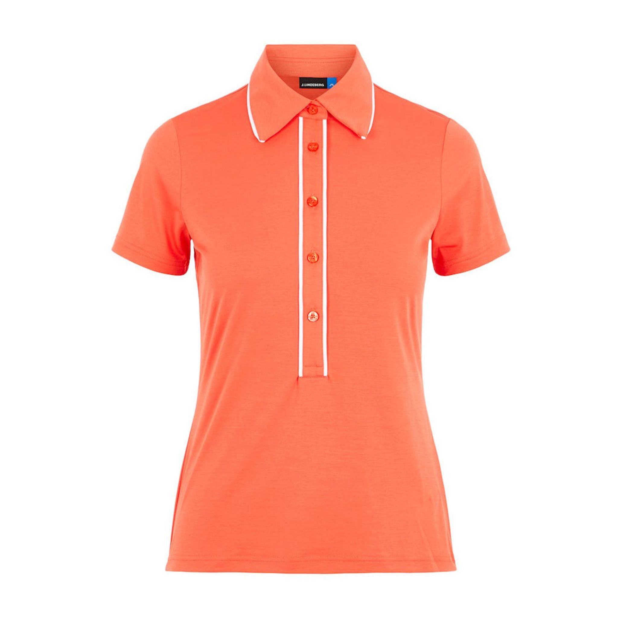 J. Lindeberg W Flor-Ultra Light Jersey Polo Tomato Red Damen