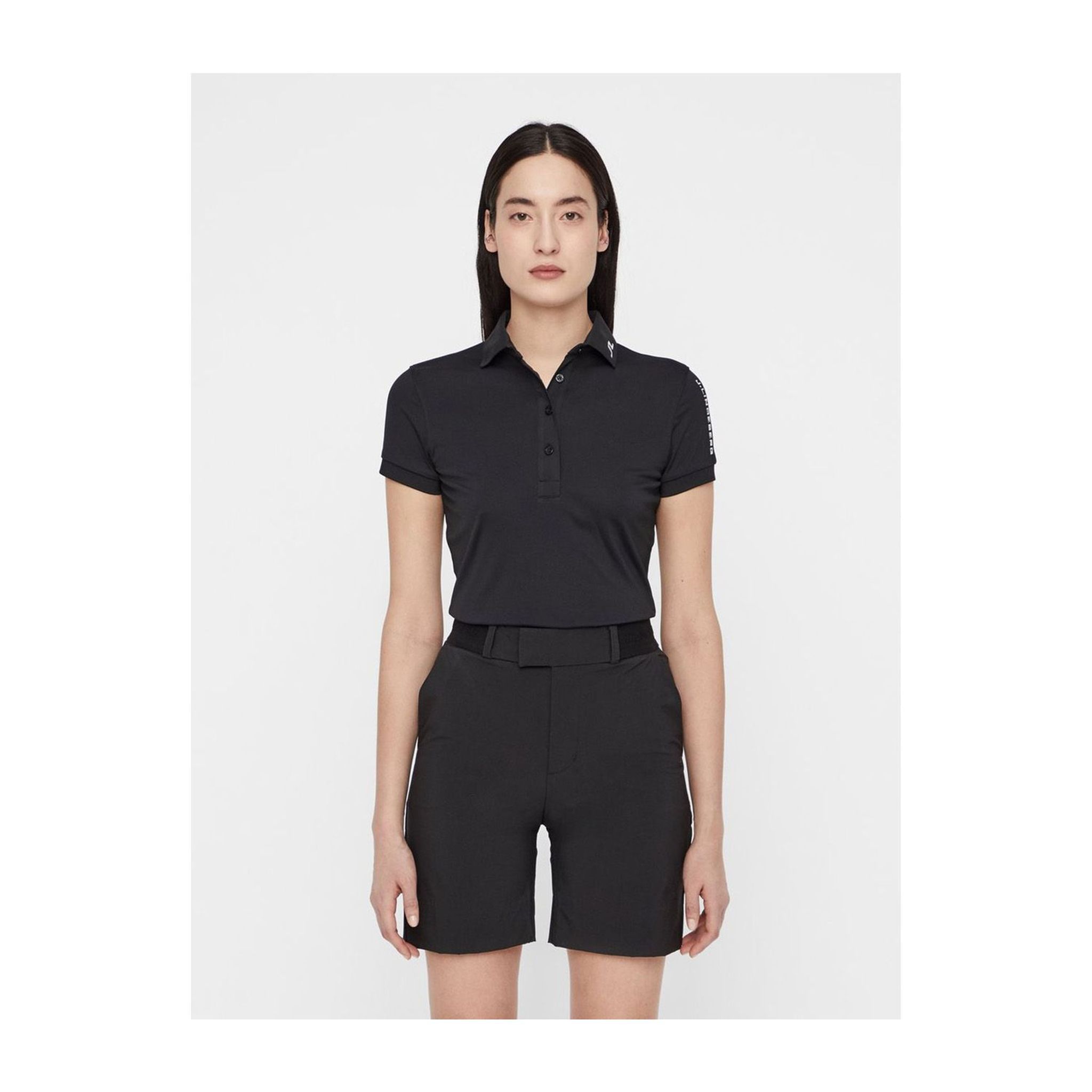 J. Lindeberg W Tour Tech slim TX Jersey Polo Black Damen