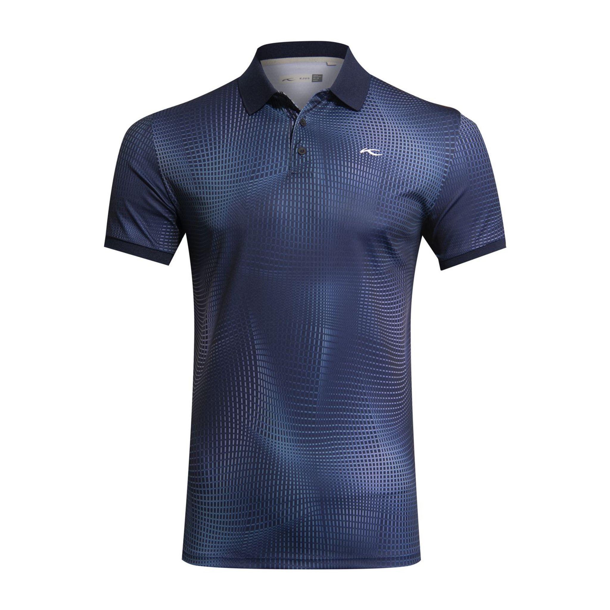 Kjus M Spot Printed SS Polo Atlanta Blau/Spring Grün Herren