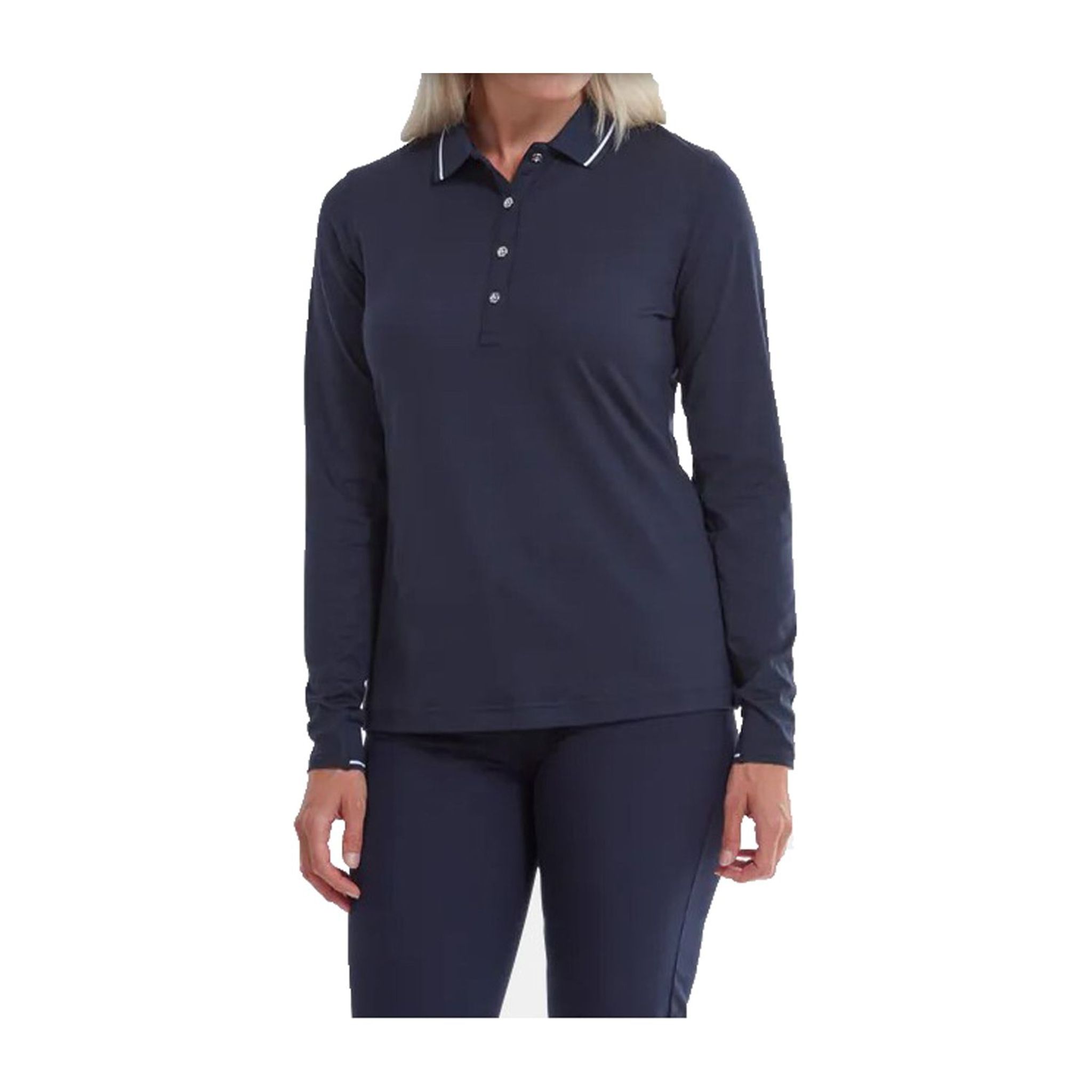 Footjoy W Polo Thermal Langarm Navyblau Damen