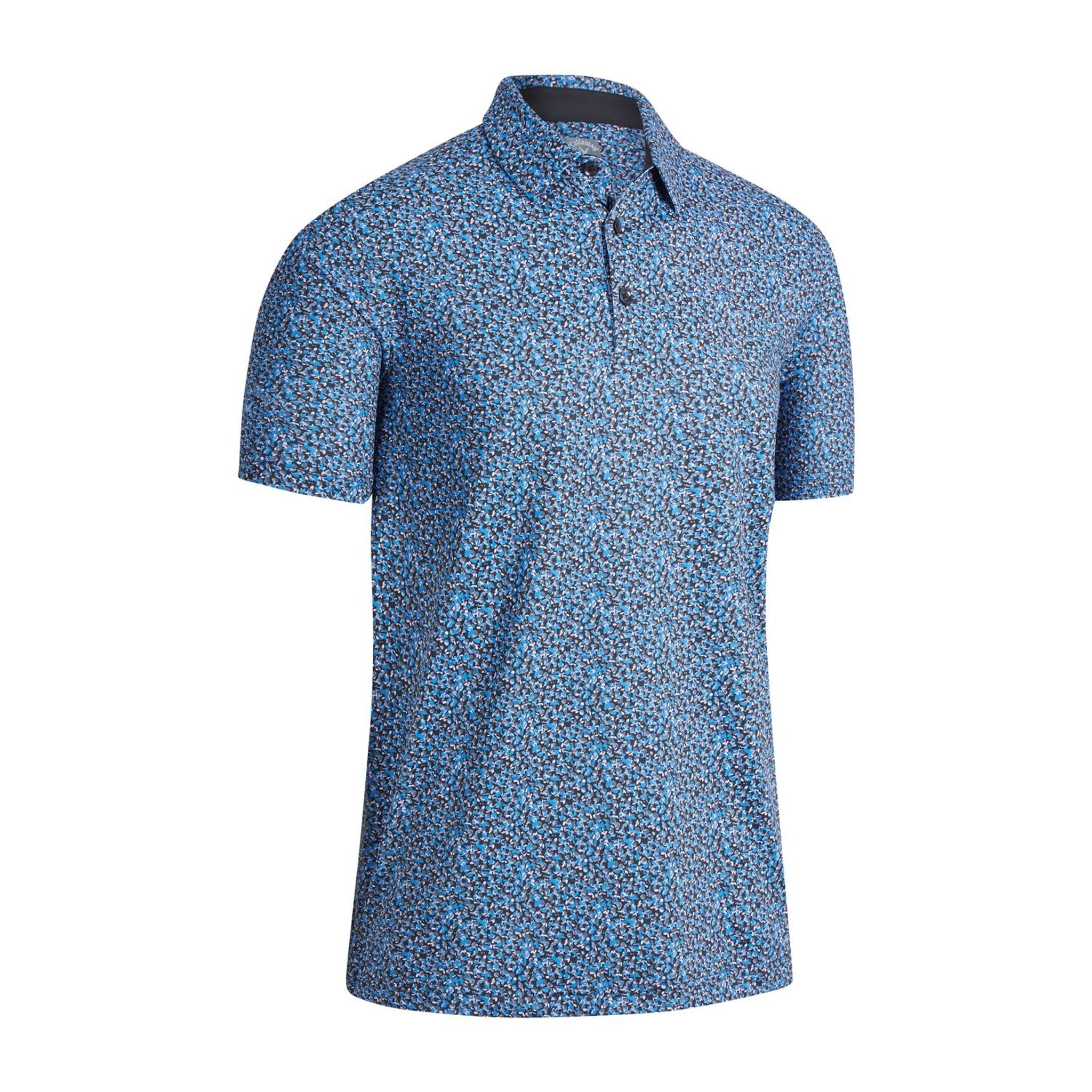 Callaway M All Over Mini Floral SS Polo Caviar Herren