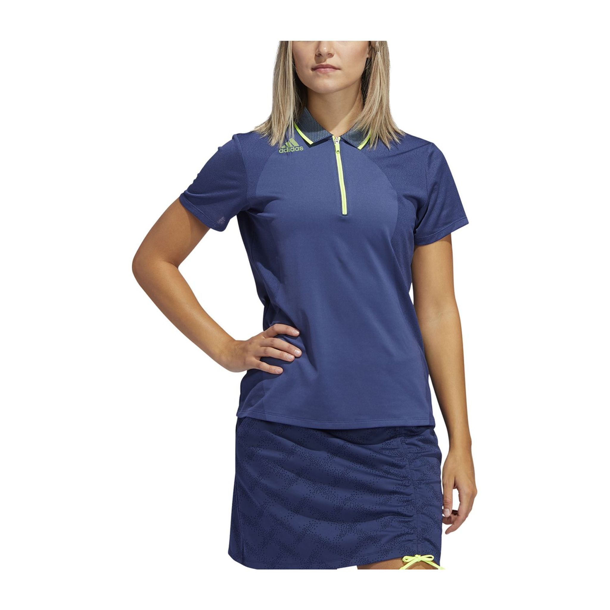 Adidas W Aeroready Engineered SS Polo Tech Indigo Damen