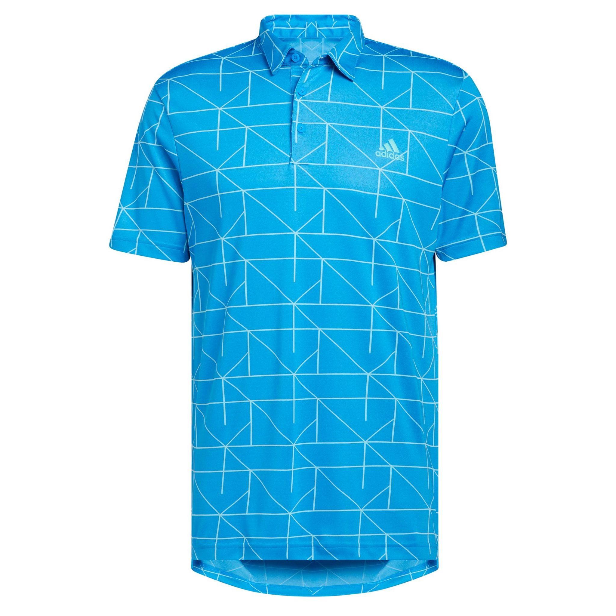 Adidas M Polo Jaquard Lines Blue Rush/Semi Mint Rush Herren