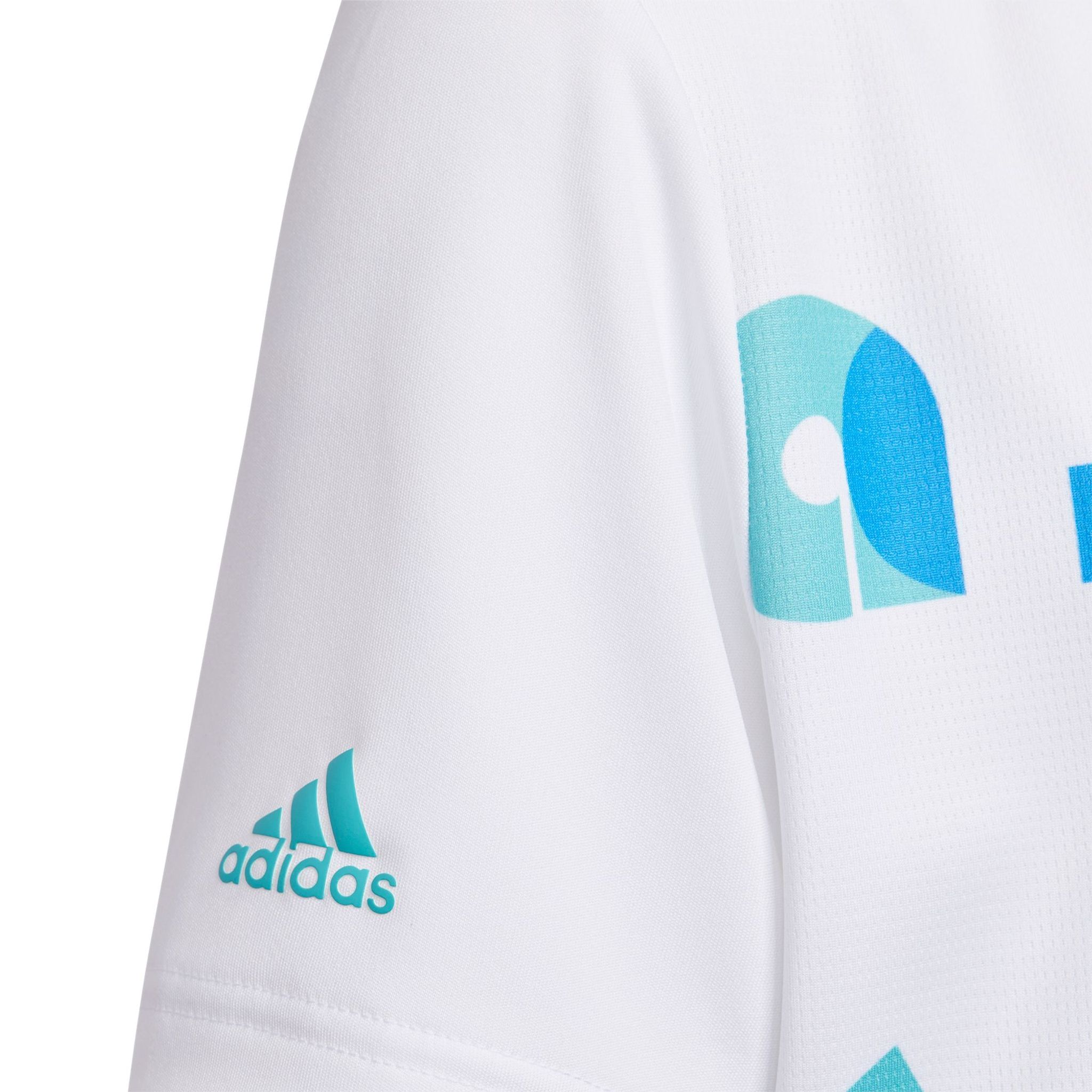 Adidas Jr. Polo Graphic Semi Mint Rush/Blue Rush/Weiß