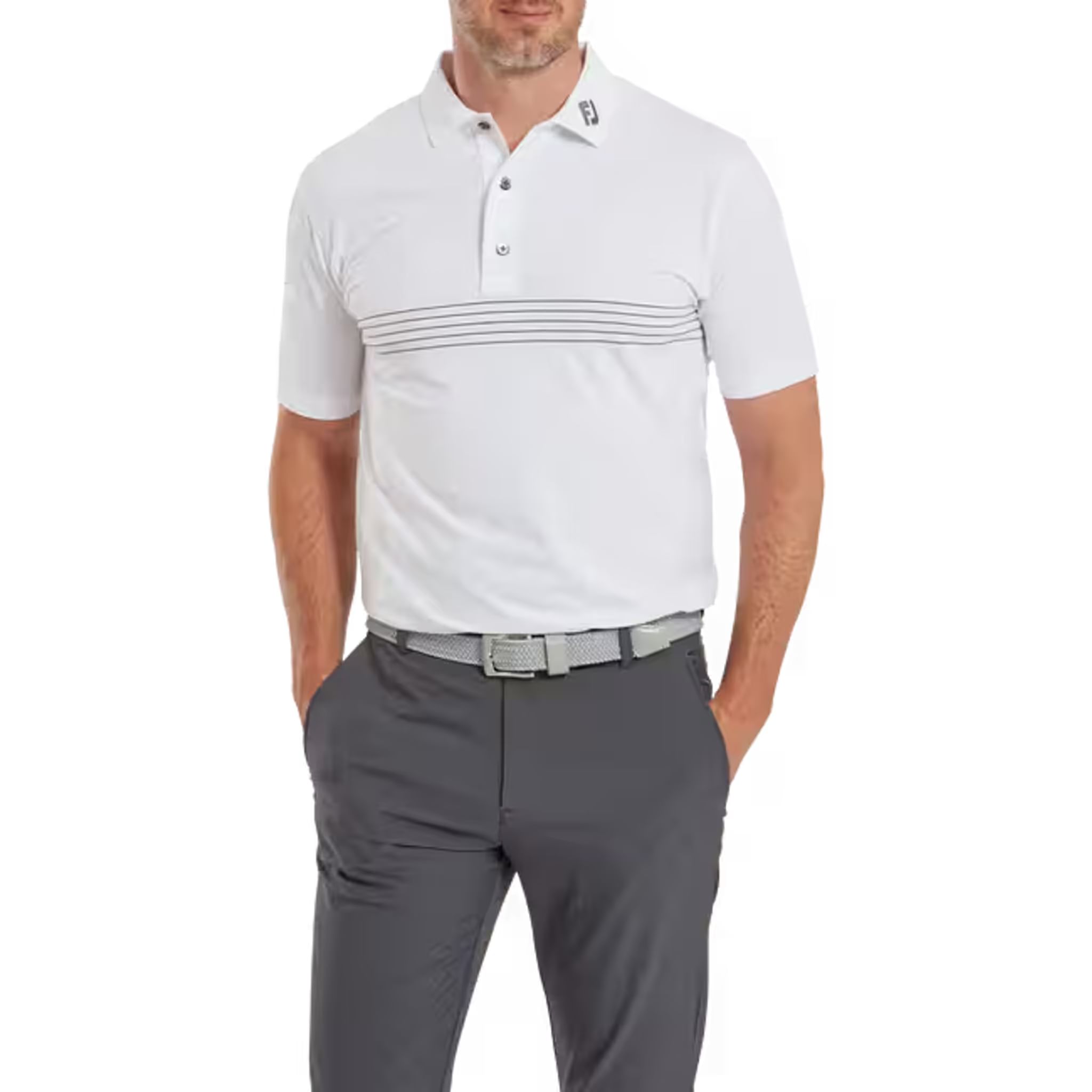 Footjoy Engineered Pinstripe Lisle Poloshirt Herren