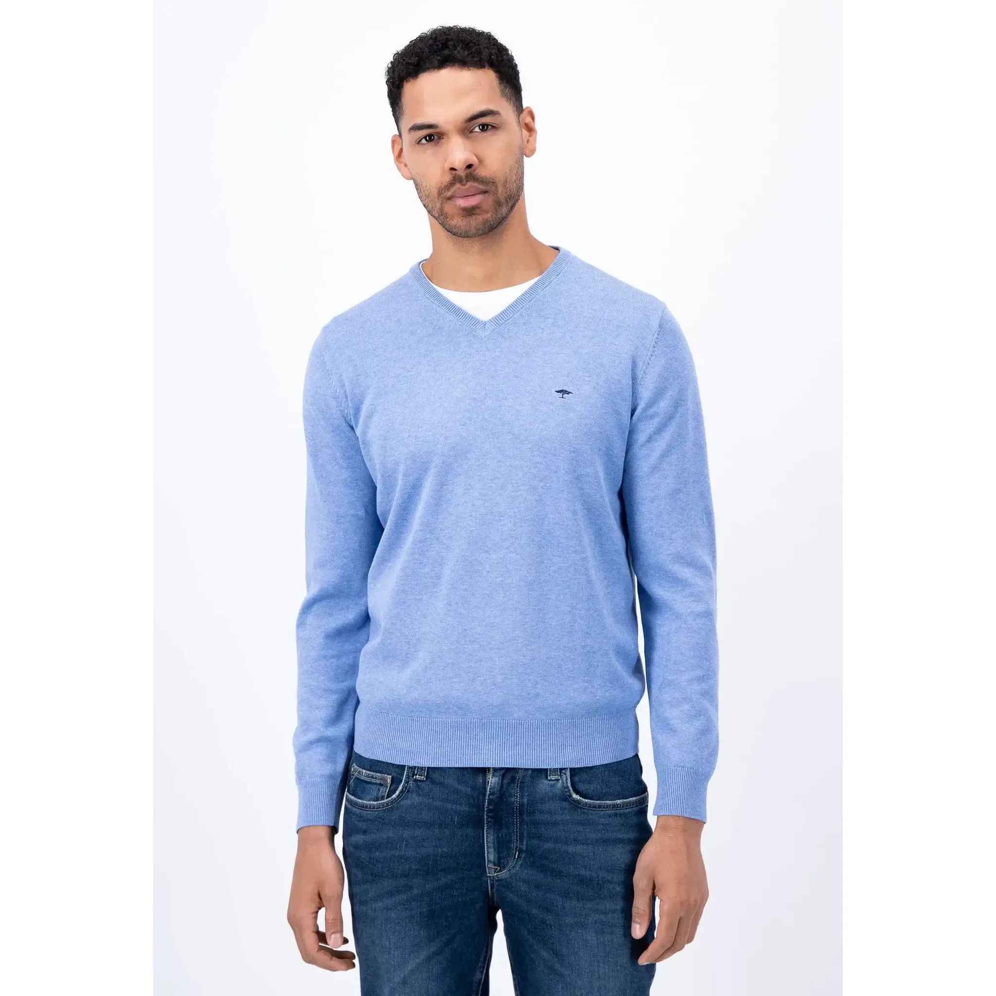 Fynch Hatton V-Neck Pullover HE / Steel / 3XL Herren