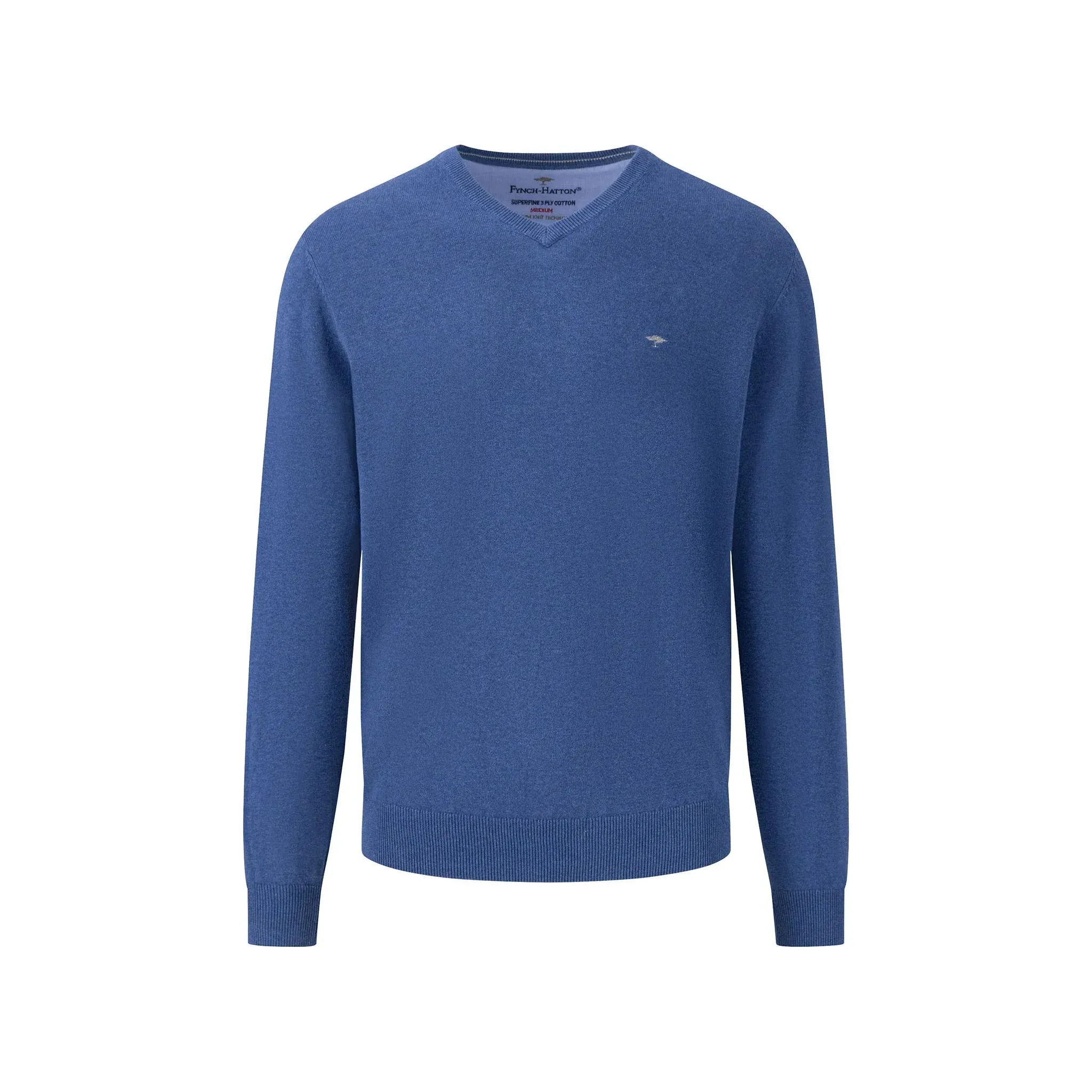 Fynch Hatton V-Neck Pullover HE / Steel / 3XL Herren